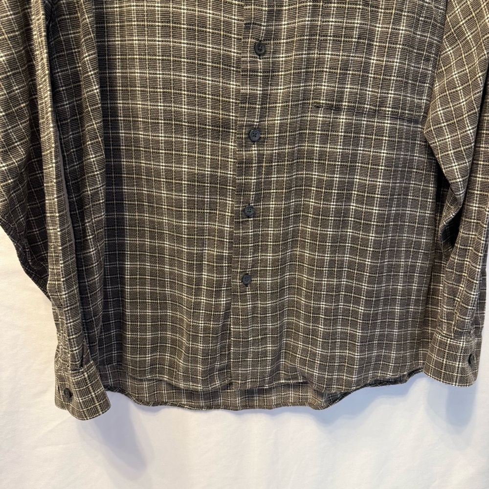 ViSiVo Textured Brown Plaid Button-Up Shirt Men’s L 16-16½‎ Classic Grandpacore - Picture 8 of 14